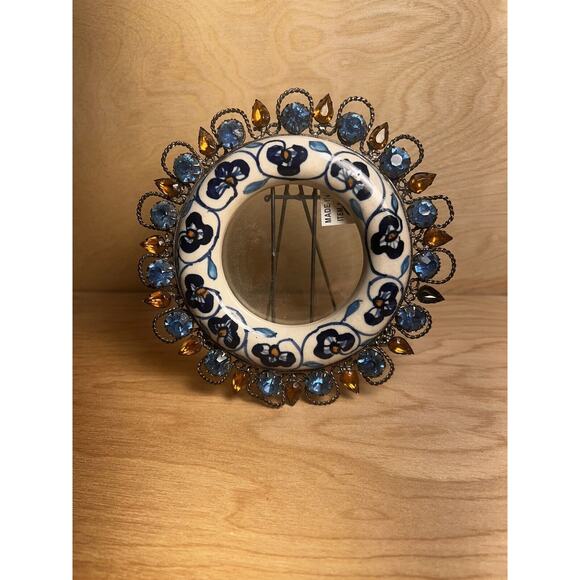 Ceramic Jeweled Circle Frame -india - Picture 1 of 4